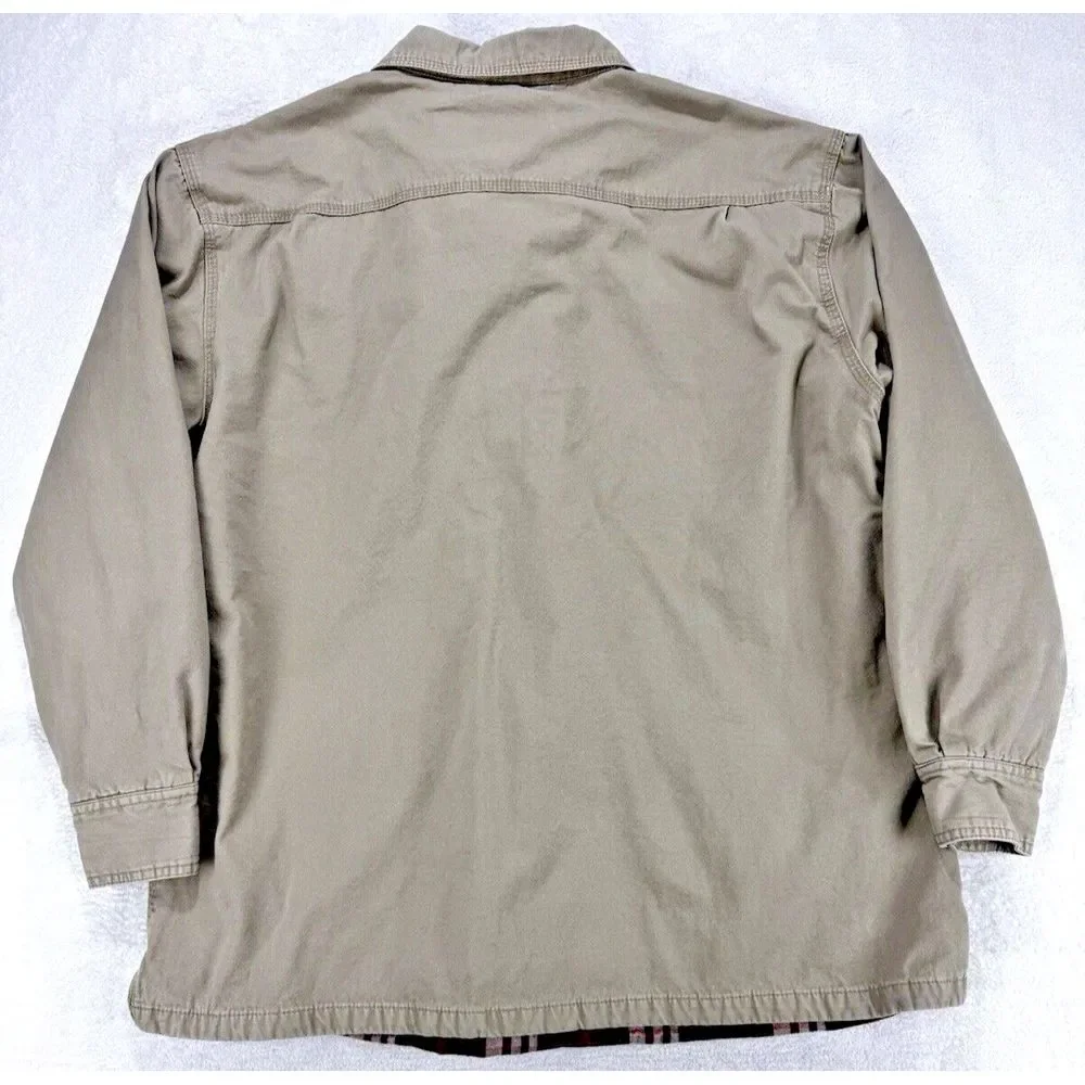 Old Mill Jacket Men 2XL 100% Cotton Flannel Lined Tan Jacket Size 2XL Chore Barn